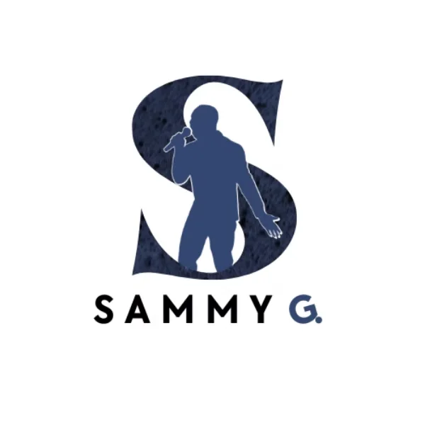 Sammy G. S monogram with singer silhouette, designed by Surge